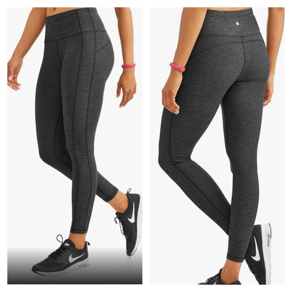 Avia Womens XLarge High Waist Ankle Leggings Tights Activewear Pockets Grey
